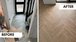 Installation LVT Herringbone Flooring - Laurel Oak (inc. kitchen borders)