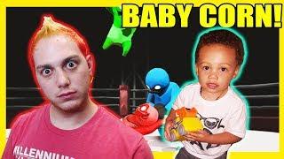 Lasercorn VS Babycorn in Gang Beasts