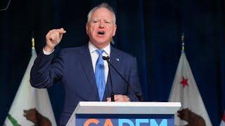 Tim Walz makes appearance at California Democratic Convention | Full Speech