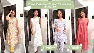 These Amazon Kurta Finds are | Amazon Dresses & Kurta Sets | Affordable Cotton Kurta Set Haul India