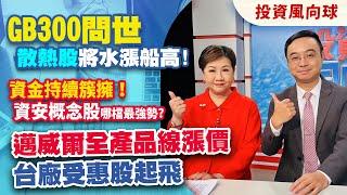 GB300問世 散熱股將水漲船高!資金持續簇擁！ 資安概念股哪檔最強勢?邁威爾全產品線漲價 台廠受惠股起飛【投資風向球】#111