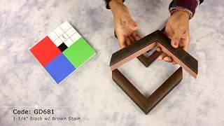 Corner Samples - Custom-made Wood Picture Frames: 3/4" and 1-1/4" Lifted Curve Kyoto II Collection