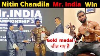 Nitin chandila  Gold medal️‍️ जीत गए हैं Mr.india Bodybuilding category