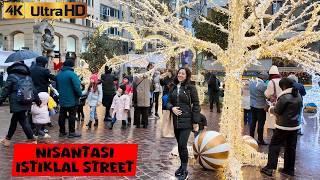  Rainy Walk in Nişantaşı, Istiklal Street ISTANBUL| 2025 New Year Decorations