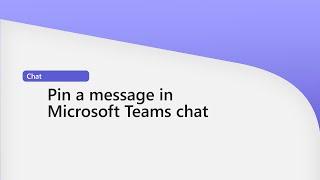 How to pin a message in Microsoft Teams chat