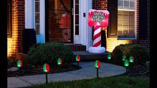 HoliScapes® Vintage Santa Runway Lights with Santa Landing Zone Inflatable Sign