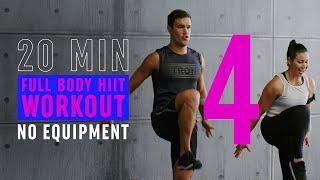 20 Min Full Body HIIT Workout 4 / Intense Fat Burning & Toning Cardio / No Equipment