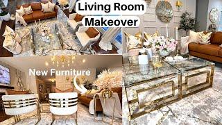 MODERN GLAM LIVING ROOM MAKEOVER AND TOUR | NEW FURNITURE |  LIVING ROOM DECORATING IDEAS