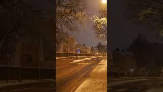 Walking through a town in Europe in winter ️ #Gkaanciliz #snowfall #winter #citynight #europe #new