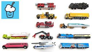 Tomica Long Vehicles Collection Fire Truck Train Transport Truck