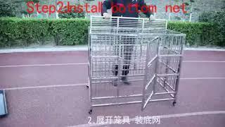 Amazon hot seller strong stainless steel pet cage high quality big large dog kennels cage with 4 whe