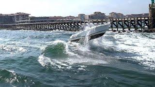 "ÉNORME CLAQUAGE" LES BATEAUX ONT ÉVITÉ LE PIRE  AU PHARE DE CAPBRETON SUSPENSE.