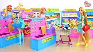 I Love to Shop Supermarket Barbie Grocery Shopping Toko kelontong Barbie Puppe Supermarkt