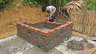 Poor boy - Building a water tank with bricks - Orphan life