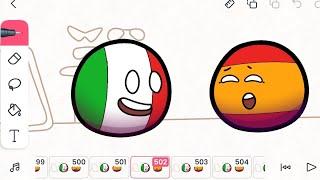 FlipaClip - Italian USA-BALL making process (countryballs, flipaclip, animation)