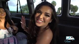 Alexas Morgan plays fun games with IAmVictorya & Becky Crocker  on the FanBus