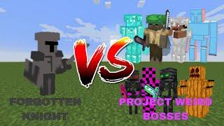 Forgotten Knight vs Project Weird Bosses | minecraft mob battle |