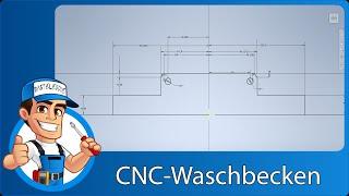 Waschtisch mit Hilfe der Sorotec Hobbyline CNC Fräse ohne Fliesen zu bohren befestigt.