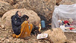 Operator's help to Maryam in the snowy mountain and the stone cave