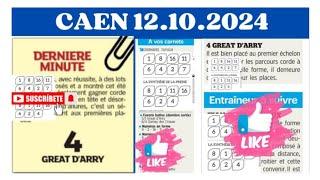 DERNIÈRE MINUTE LA PYRAMIDE DES CHANCES QUINTE DU SAMEDI 12.10.24 A CAEN