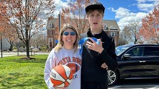 Autistic Teen and Mom Practice Basketball Skills!