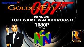 GoldenEye 007 N64 - 00 Agent - Full Game Walkthrough!