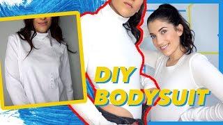 BODYSUIT FROM A LARGE SHIRT | Best Winter Layering Piece | DIY | smilesfornicole