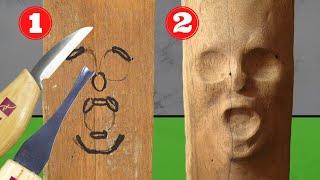 Wood Carving: Ghost coming out of the wood, step by step tutorial