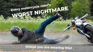 Motorbike Crash with only a shirt on - every motorcycle riders worst nightmare - Adventure Spec