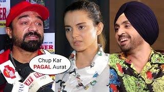 Ajaz Khan LASHES OUT At Kangana Ranaut For ABUSlNG Diljit Dosanjh Over Farmers Protest In India!!