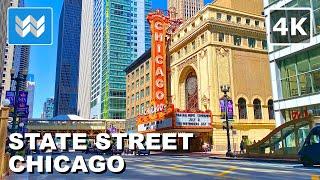 [4K] STATE STREET in Downtown Chicago Loop Illinois USA 2024 Walking Tour Vlog & City Travel Guide