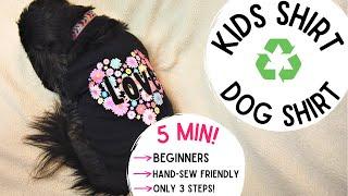 DIY Dog/Pet Shirts From Kids Clothes!~ Beginner~ Hand-sew-Friendly~ EASY!~Pomchi Productions