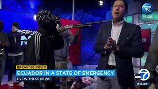 Armed men take over Ecuador TV news studio during live broadcast