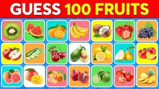 Guess the Fruit in 3 Seconds  100 Different Types of Fruit | Monkey Quiz