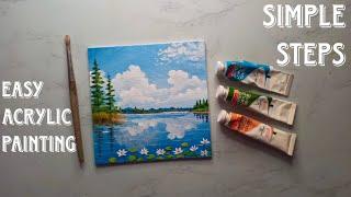 Lakeside Beauty | Easy Acrylic Painting ideas | For Beginners #10