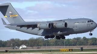 C-17 GLOBEMASTER 4K Landing at Springfield IL for Mike Pence visit 2018