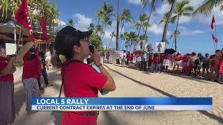 "We want our jobs back" | Unite Here Local 5 Union holds rally in Waikiki