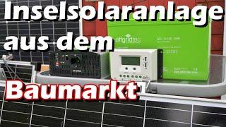 Offgrid Insel Solaranlage aus dem Baumarkt.