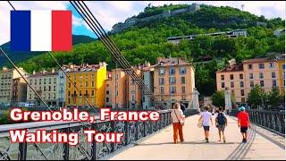 Grenoble, France, Walking Tour  HD, Street Walk in City Center (June 2022) of Capital of the Alps