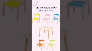 Kid s Wooden Table and Chair Set