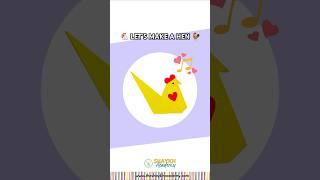  Let's make an Origami Hen  | School Craft Ideas ️ #craft #art #shorts #trending #school #diy