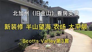 【我去买房】靠近Santa Cruz的小镇（Scotts Valley)第3套-半山望海的农场大平层新装修豪宅_搬到加州前的准备-看房实录【安家美西vlog26】