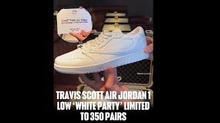 NEW TRAVIS SCOTT “WHITE PARTY” AIR JORDAN 1 LOW SHOES UNBOXING! SUPER LIMITED AND INITIALED?!