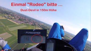 Einmal "Rodeo" bitte - mit dem Gleitschirm in einem "Dust Devil" in 150m Höhe