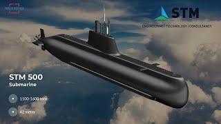 Turkish STM Revealed a Conceptual Design of 540 tons Mini Attack Submarine, Named STM 500