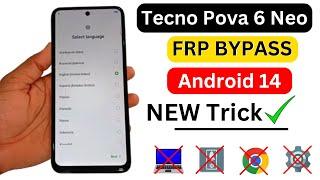 Tecno Pova 6 Neo FRP Bypass Android 14 Without PC | Tecno Kl8 Google Account Bypass New Solution