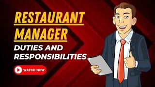 Restaurant Manager Duties And Responsibilities