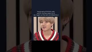 Suga cutely saying " stadium " 🫠 #bts #btsedits #kpop #btsarmy #btsshorts #minyoongi #btsyoongi