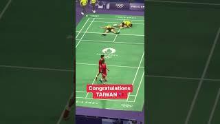 Chinese Taipei wins gold medal at Badminton Doubles against China 2024 #olympics #ChineseTaipei #奧運