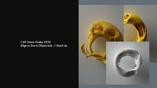 C4D Scene Nodes  : Edge to line to object tree
